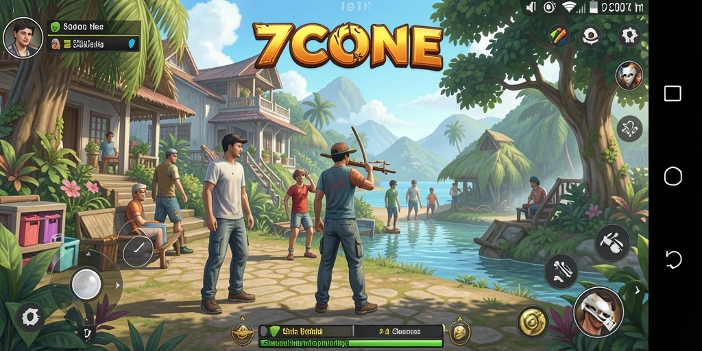 Tangkapan layar gameplay 7CONE yang mendebarkan dan kreatif.