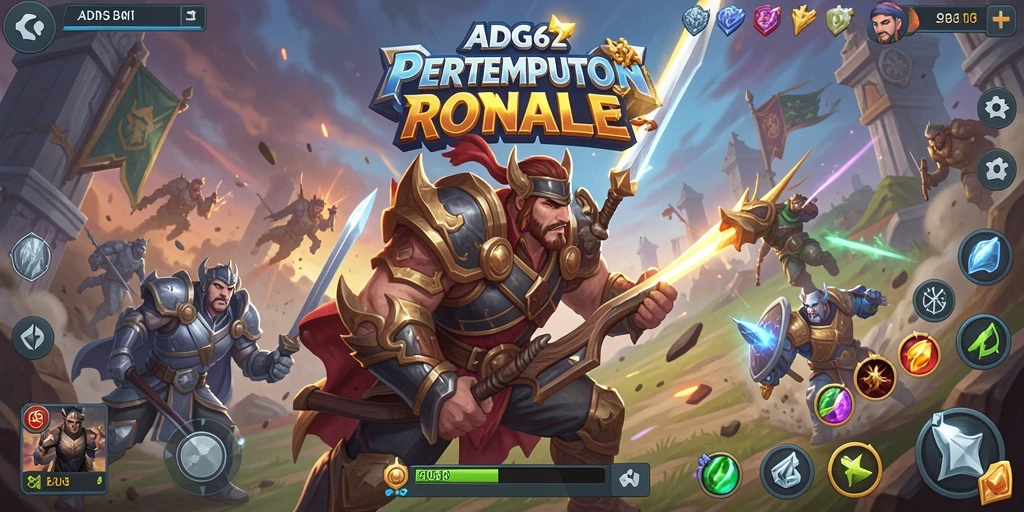Tangkapan layar gameplay ADG62 yang menampilkan aksi pertempuran Royale yang intens.