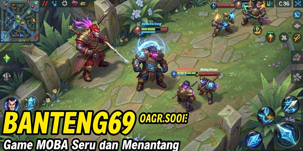 Tangkapan layar menampilkan aksi seru gameplay MOBA di BANTENG69.