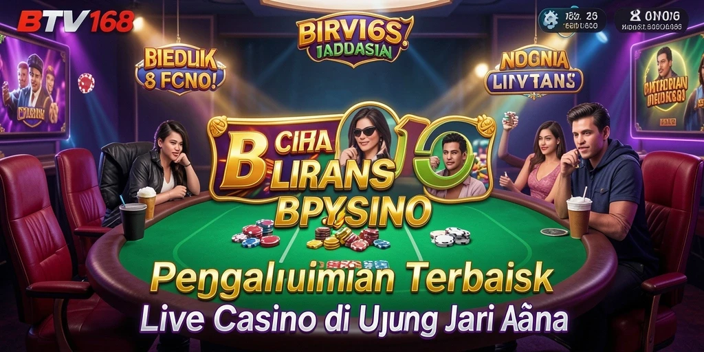 Screenshot gameplay BTV168 menampilkan dealer Live Casino yang interaktif.