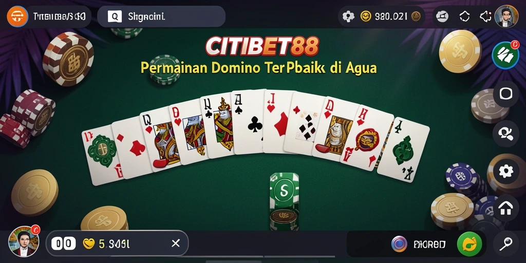 Screenshot utama menunjukkan pemain asyik bermain domino di CITIBET88.