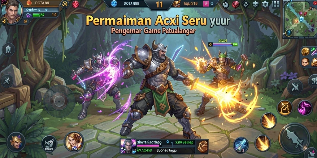 Gambaran seru gameplay DOTA88 dalam pertempuran aksi yang memukau.