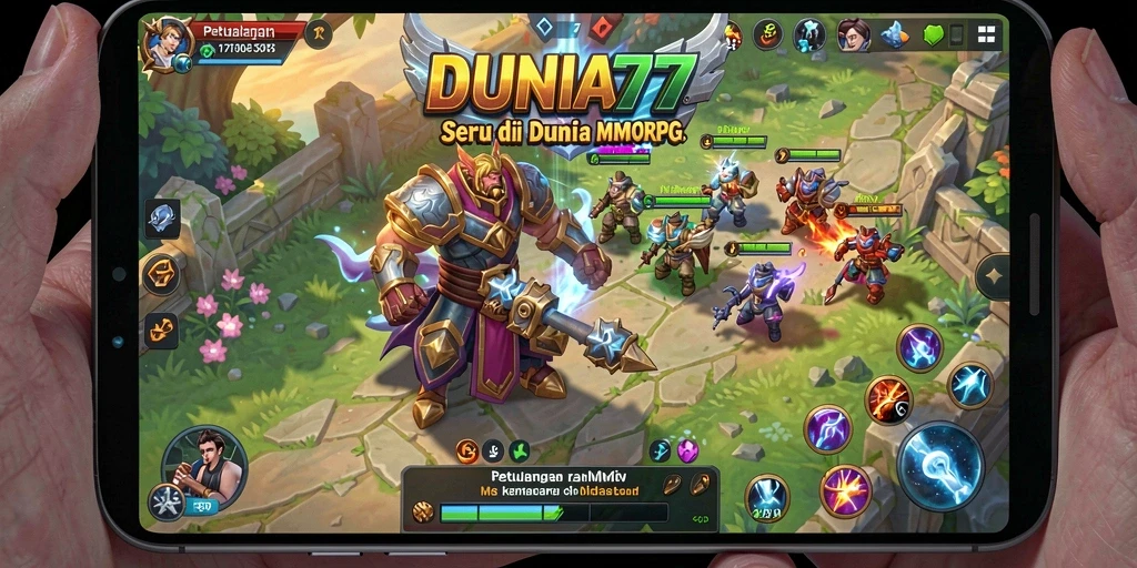 Screenshot gameplay DUNIA77 menampilkan aksi seru di dunia MMORPG.