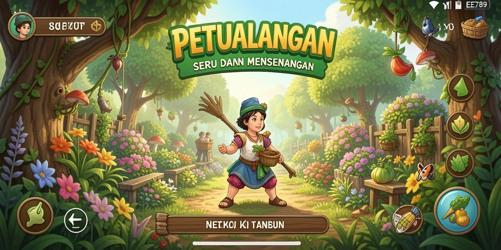 Screenshot EE789 menampilkan aktivitas seru dalam dunia pertanian.