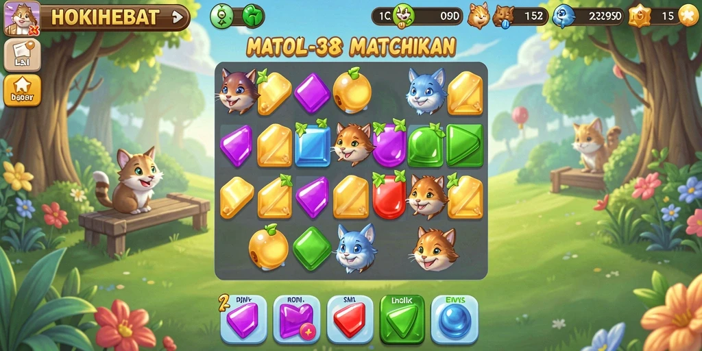 Tampilan gameplay HOKIHEBAT yang seru dan penuh warna.