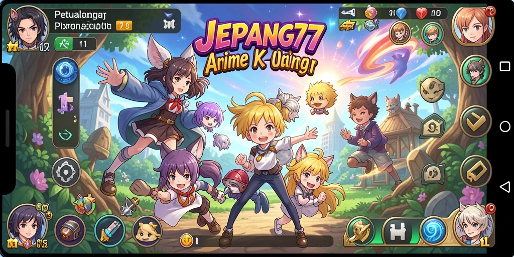 Screenshot gameplay <strong>JEPANG77</strong> menampilkan karakter anime dalam aksi yang mendebarkan.