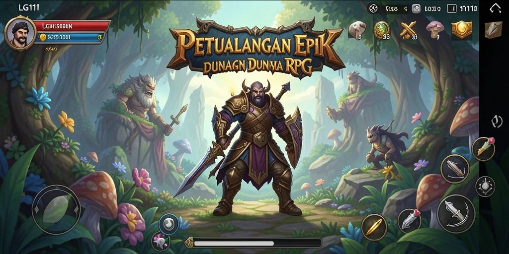 Screenshot utama menampilkan aksi seru dalam game RPG LG111.