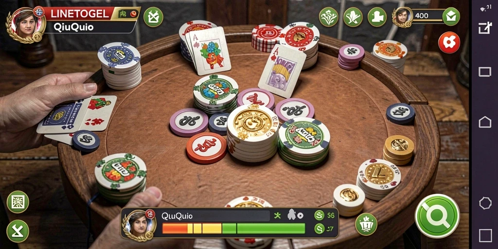 Tampilan gameplay menarik dari LINETOGEL yang menampilkan QiuQiu.