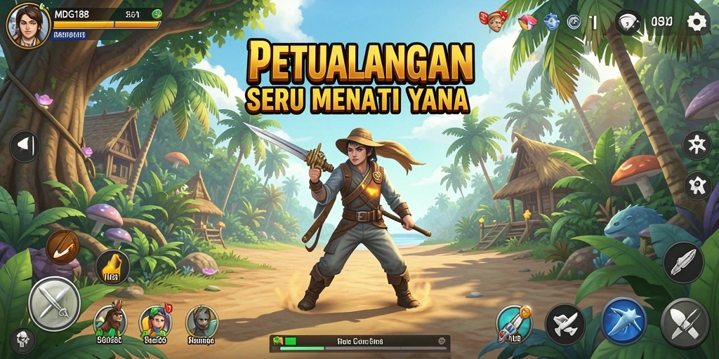 Tampilan mendebarkan dari gameplay petualangan MDG188.