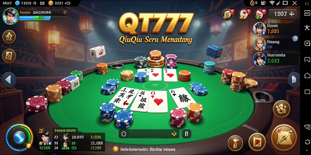 Gameplay QT777 menampilkan aksi seru permainan QiuQiu.