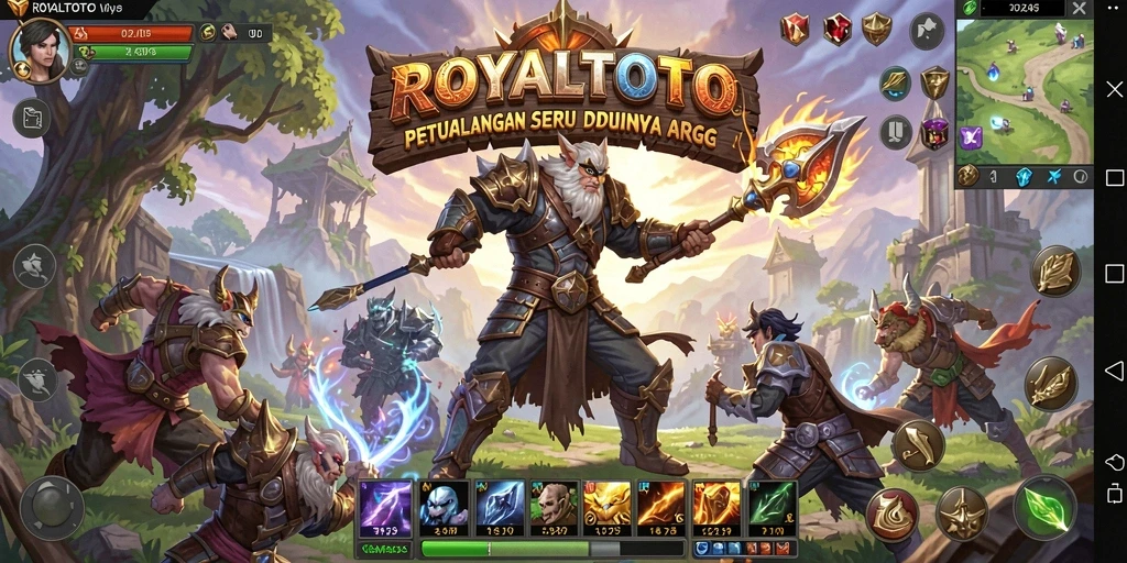 Tampilan gameplay menakjubkan dalam ROYALTOTO dengan aksi yang seru.