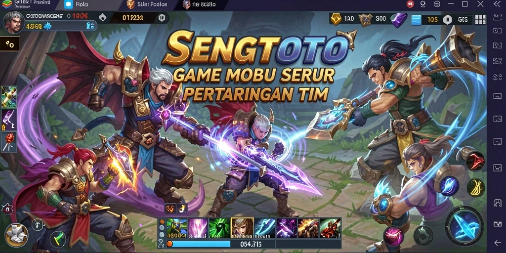 Screenshot gameplay SENGTOTO yang menunjukkan strategi tim di arena.