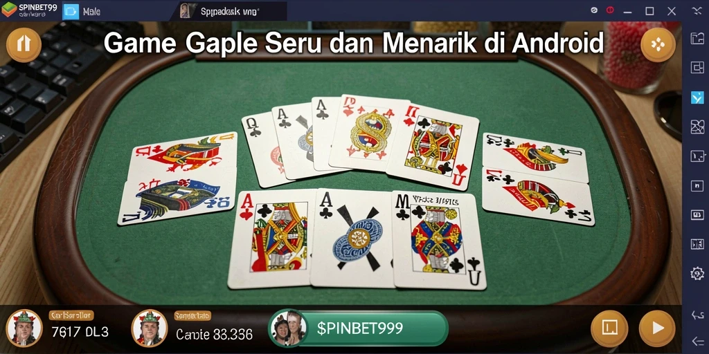 Screenshot gameplay SPINBET99 sambil bermain Gaple yang seru.