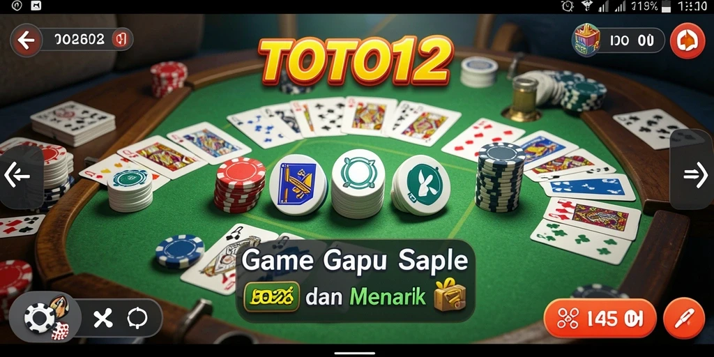Tampilan gameplay TOTO12 yang seru dan menarik dengan fitur Gaple.